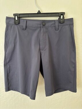 Men Rhone Shorts Size 30 Gray Commuter Performance Stretch Flat Front 9" Inseam
